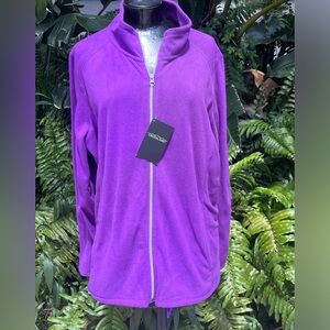 NWT Crossland Purple Fleece Warm-Up Jacket Size 2XL